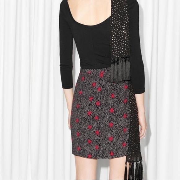 & other stories Nautical Star Print Wrap Mini Skirt Size US 6 4th of July USA - Picture 10 of 10